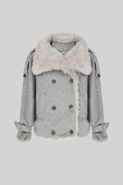 Ensemble veste courte en laine et pantalon