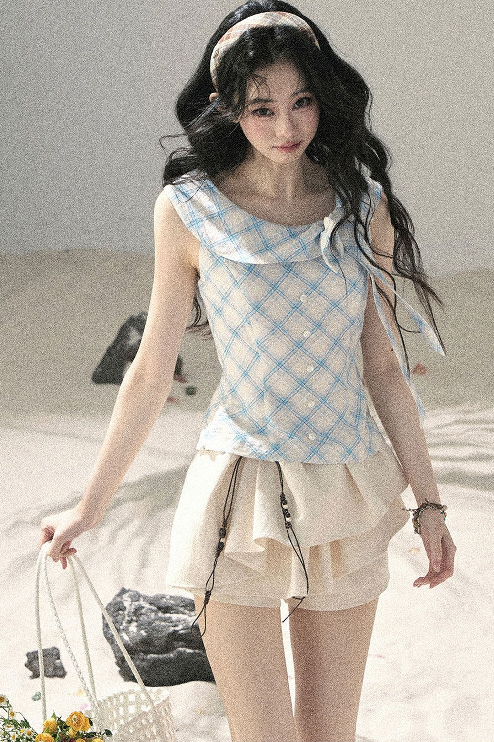 French Style Diamond Pattern Top