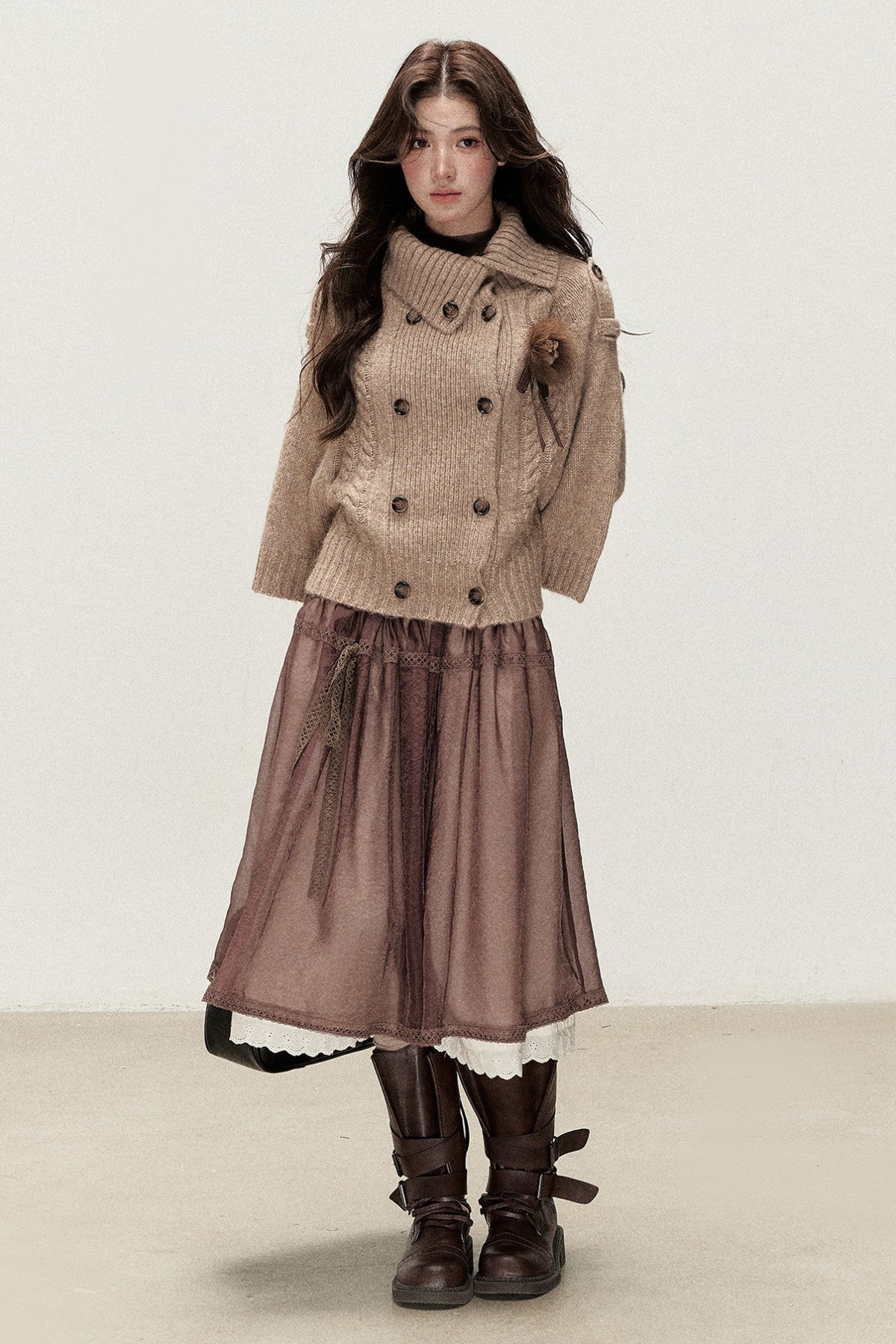 Ballet Brown Gauze Long Skirt