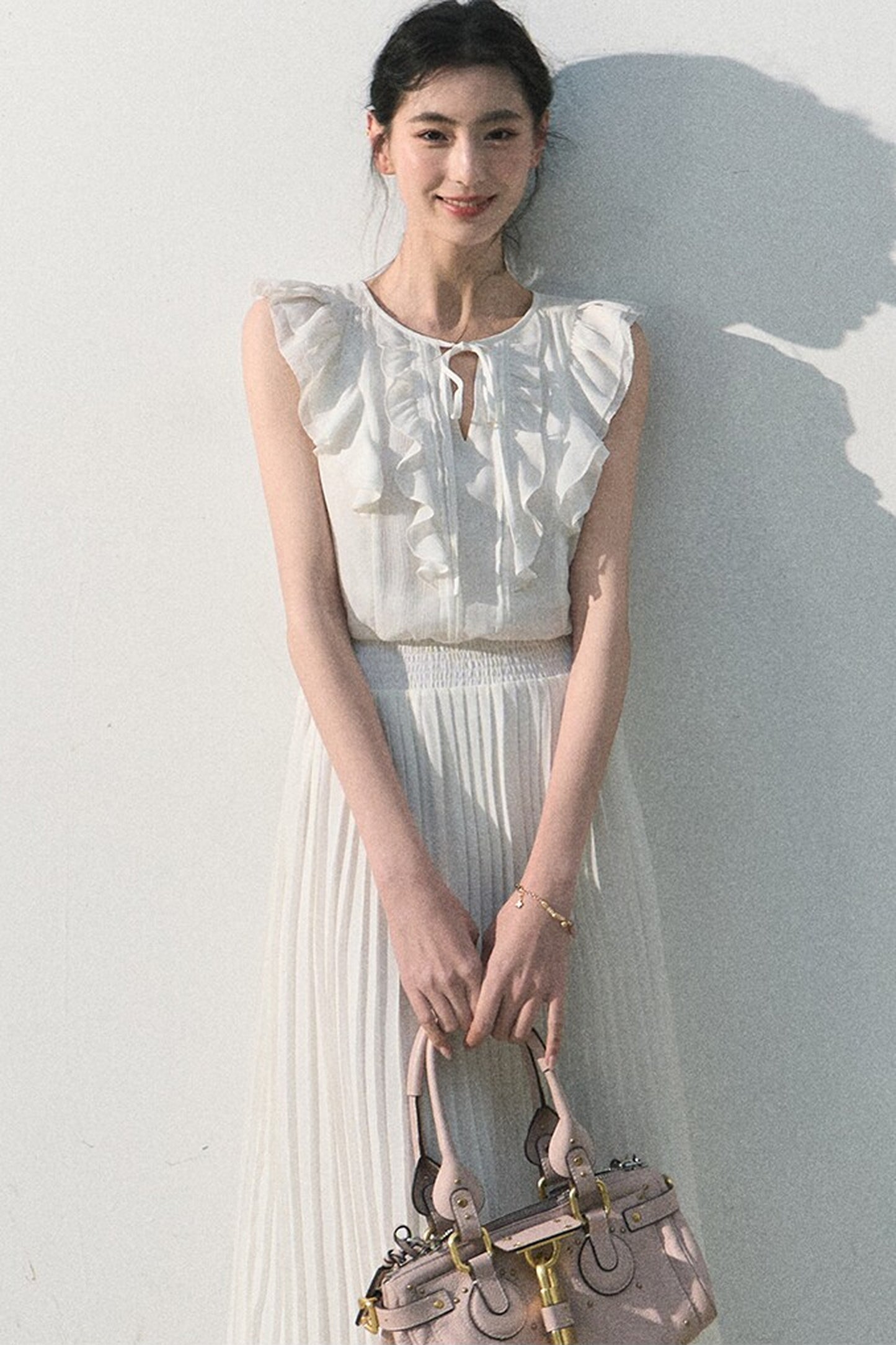 Pure White Chiffon Dress