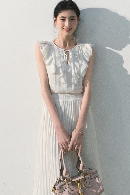 Pure White Chiffon Dress