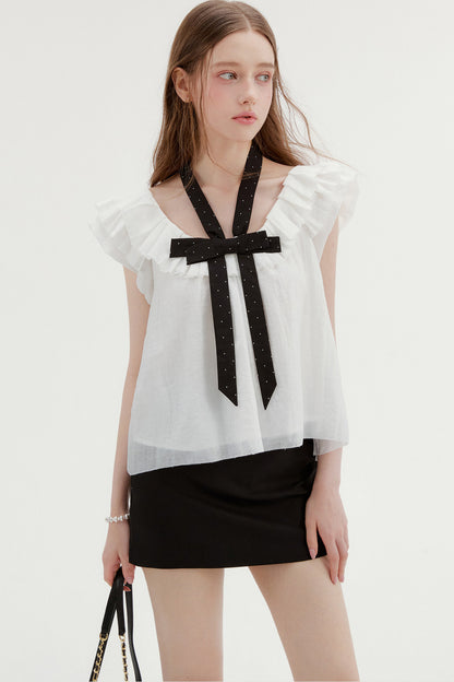 Linen A-Line Black Skirt