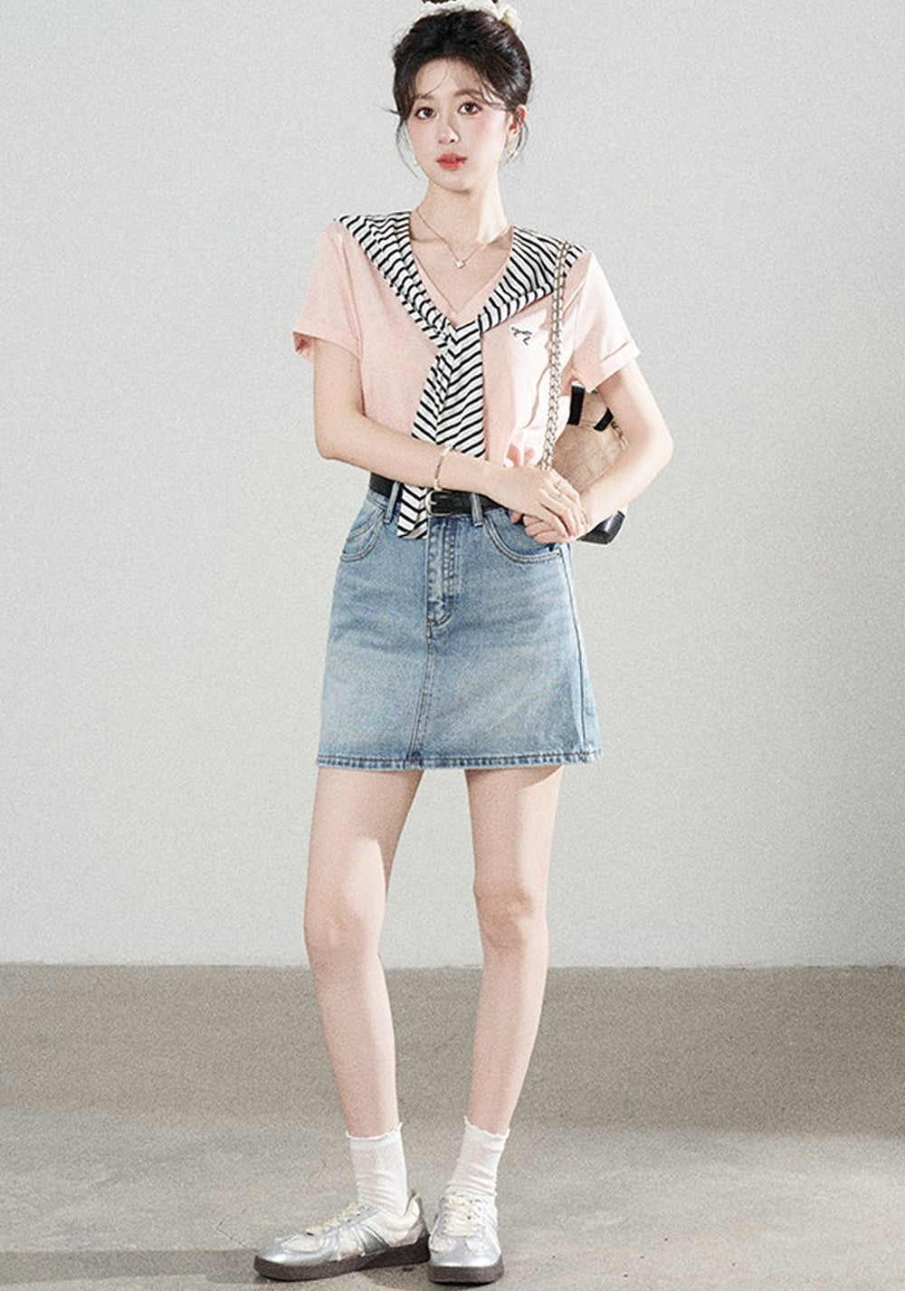 Multi-Color Shawl T-Shirt Set-Up