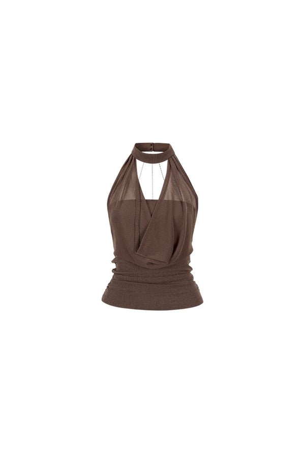Chain Halter Neck Tank Top