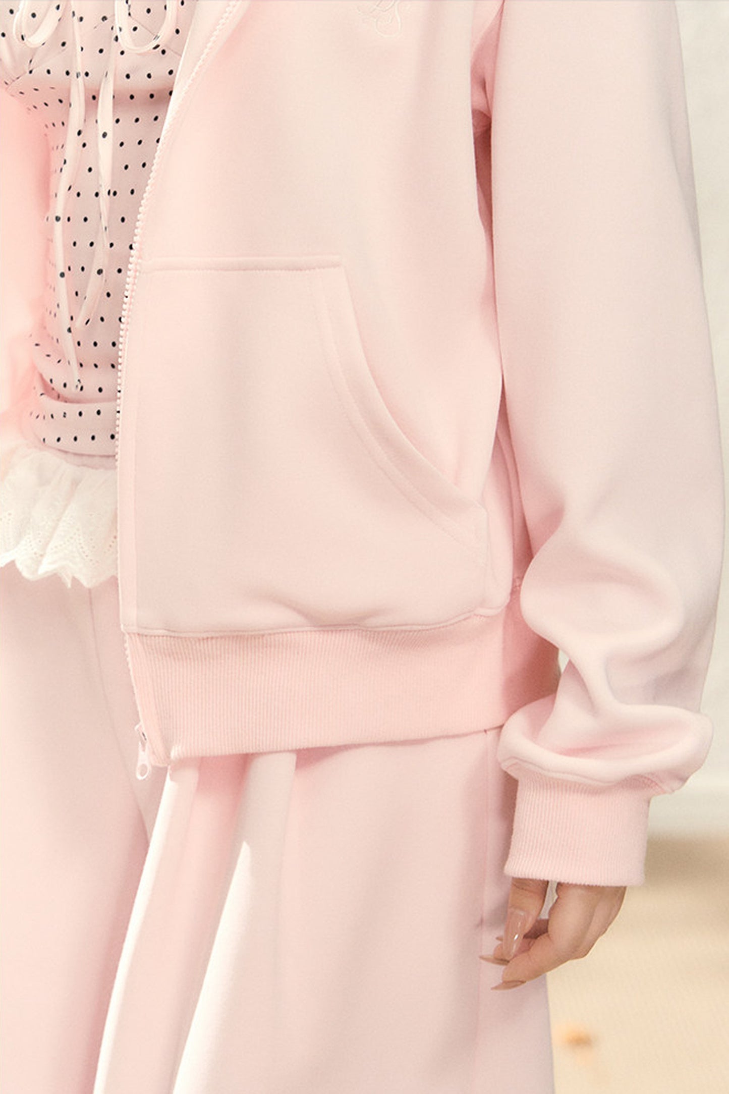 Pink Polka Dot Cardigan Set-Up