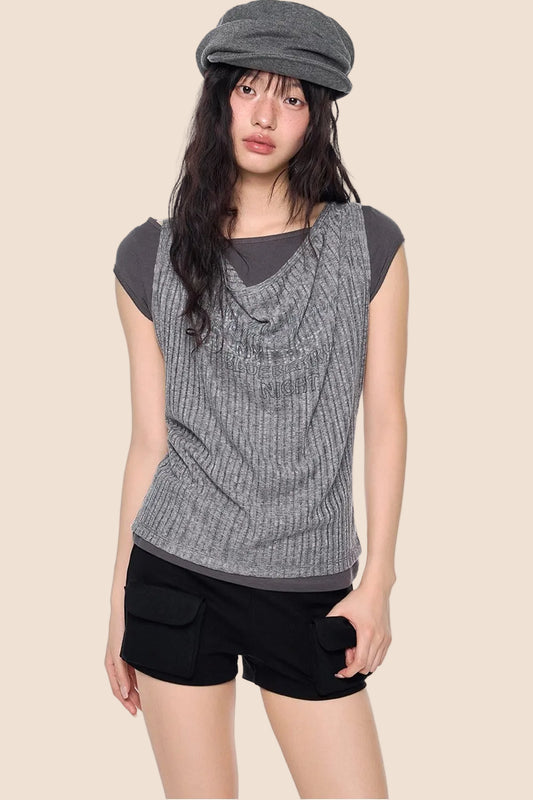 Vintage Scoop Neck Knit Top