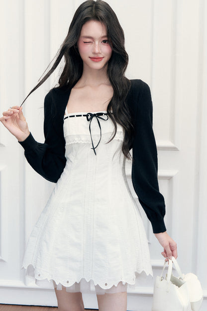 Lace A-Line Dress and Cardigan Set-Up