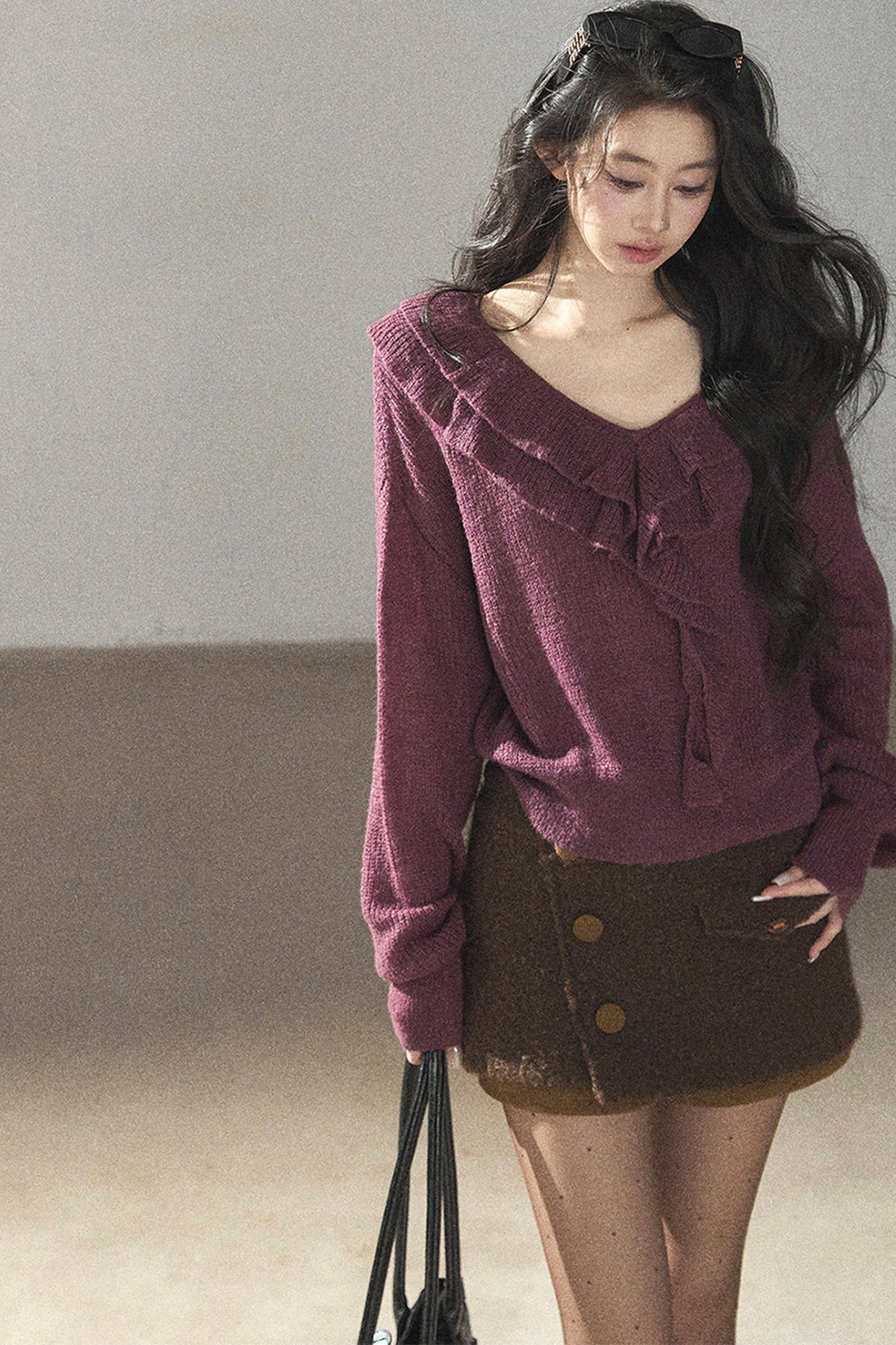 Ruffled Wool Sweater