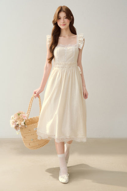 White Shell Lace Dress