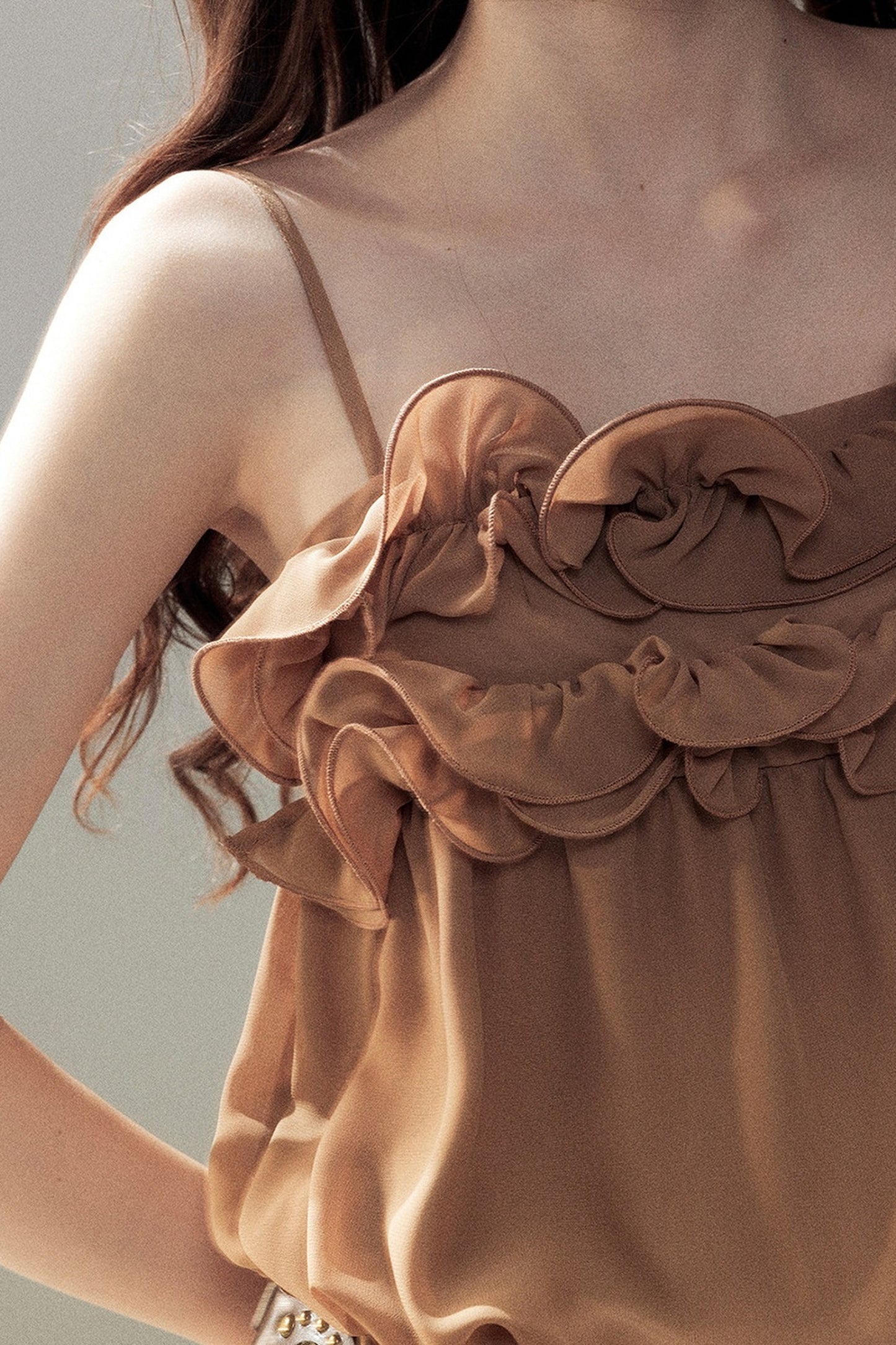 Ruffled Chiffon Camisole Top