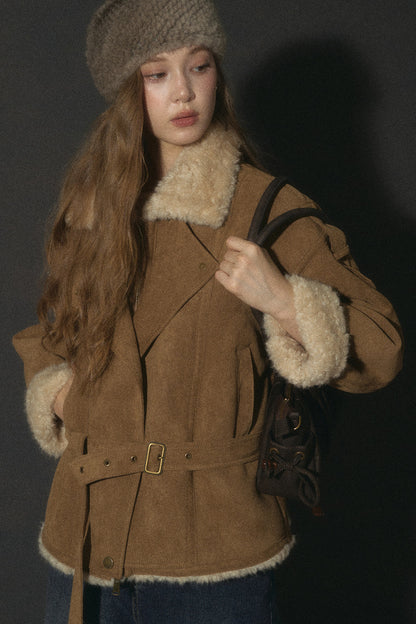 Cloud Shearling Biker Jacket