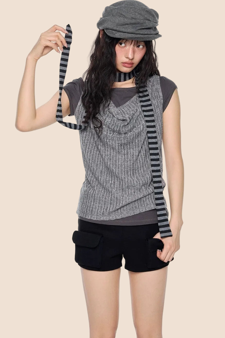 Vintage Scoop Neck Knit Top