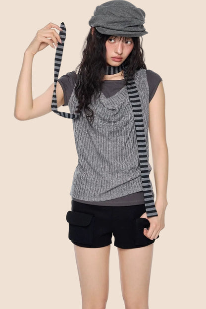 Vintage Scoop Neck Knit Top