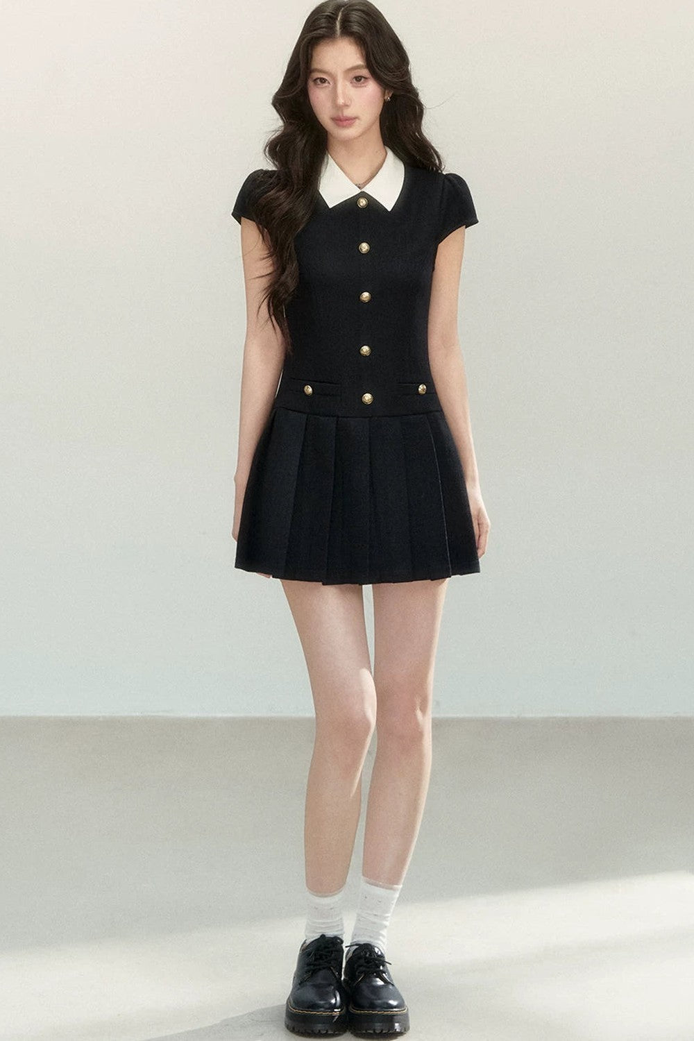 Robe Plissée Élégante Noire