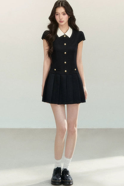 Robe Plissée Élégante Noire