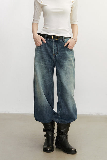 Vintage Washed Denim Pants