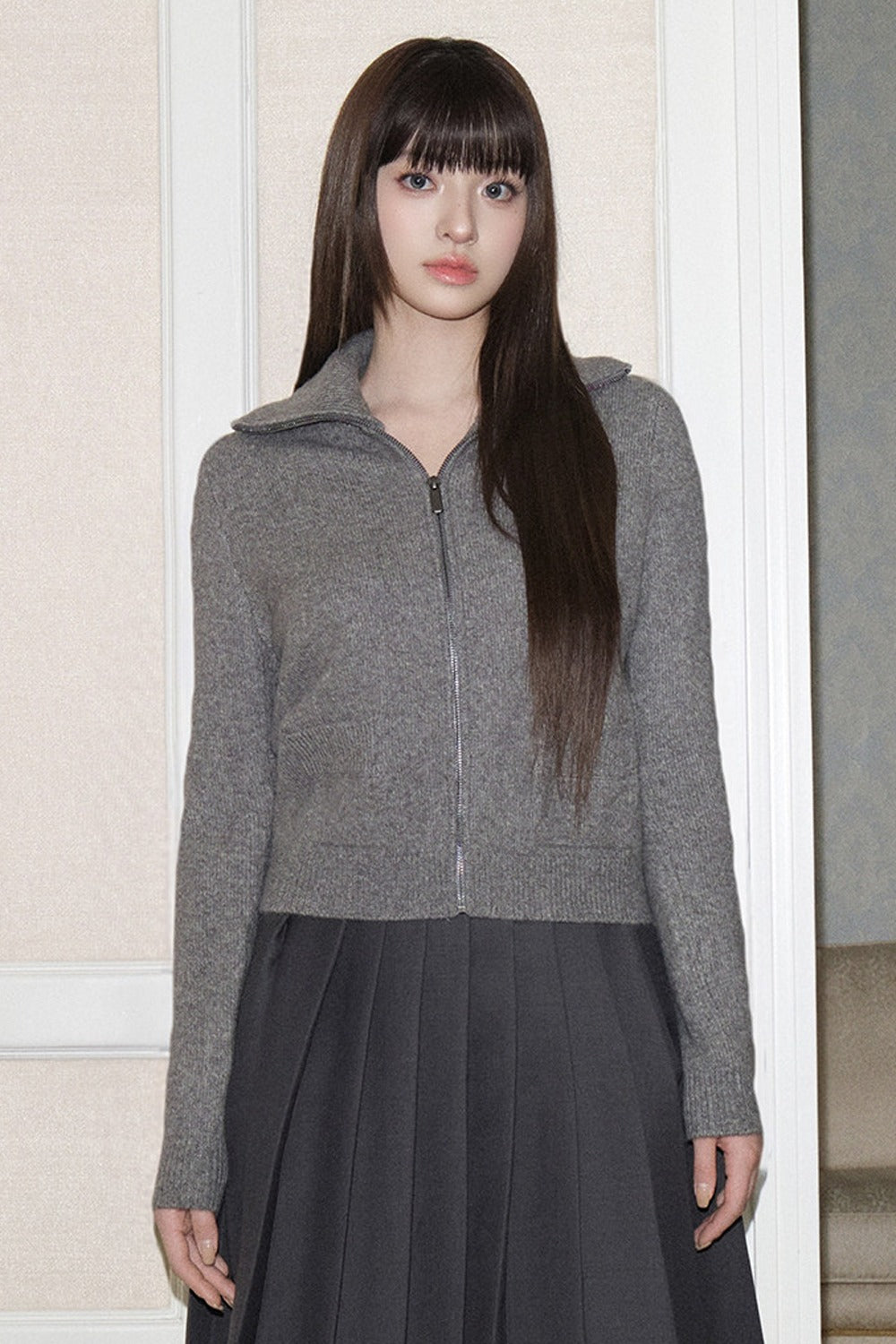 Avenement Lapel Long Sleeve Knitted Cardigan