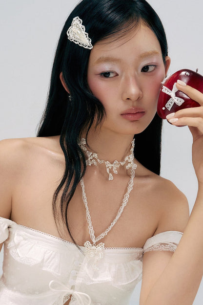 Lace Hollow Bowknot Clavicle Chain