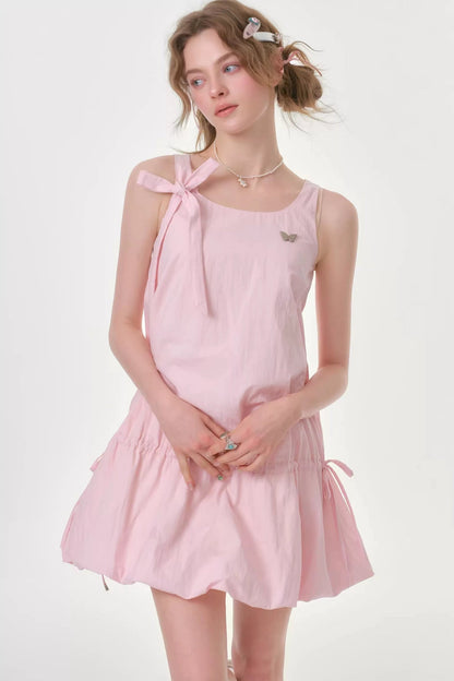 Peach Soda Lace-Up Camisole Dress