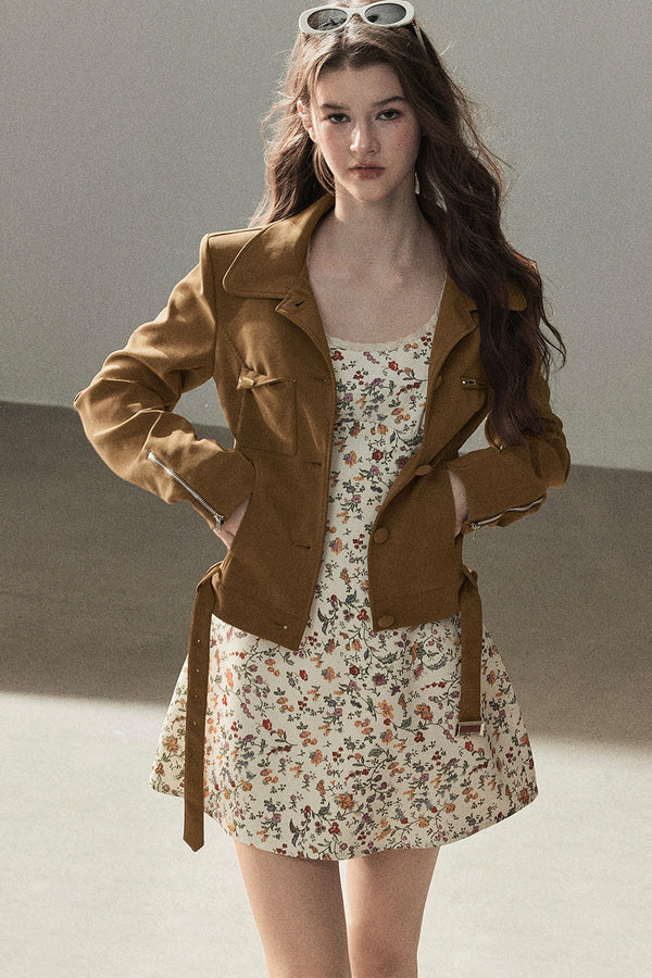 Style PU Suede Short Jacket