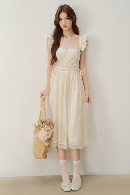 White Shell Lace Dress