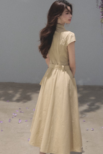 Lyocell Short-Sleeved Shirt Dress