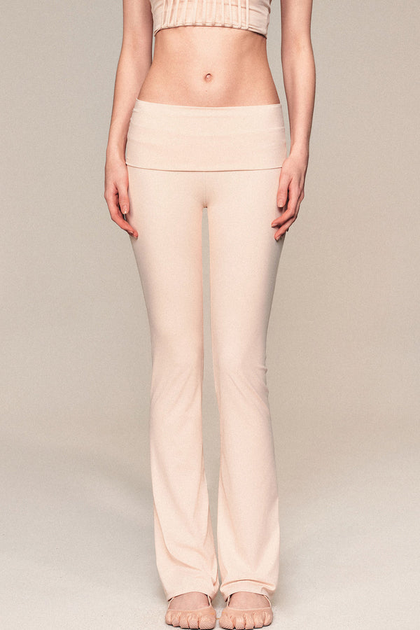 Pleated Tassel Halter Top and Flared Pants Set-Up