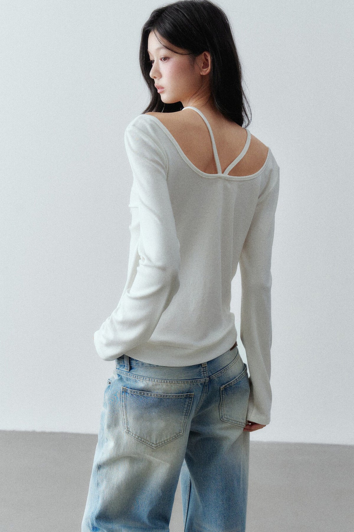 Lyocell Wool Large Round Neck T-shirt