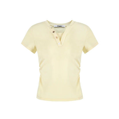 Maglia rétro a blocchi di colore con collo Henley