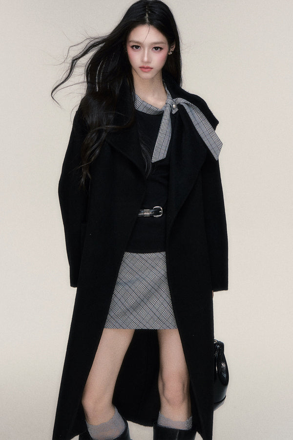 Single Button Double-Sided Wool Coat