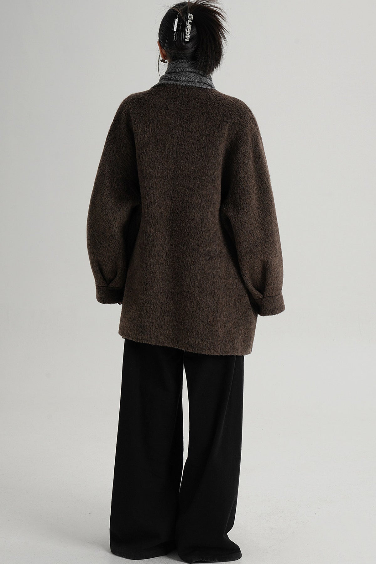 Scarf Collar Double-Sided Wool Coat
