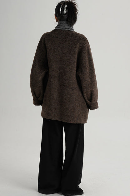 Scarf Collar Double-Sided Wool Coat