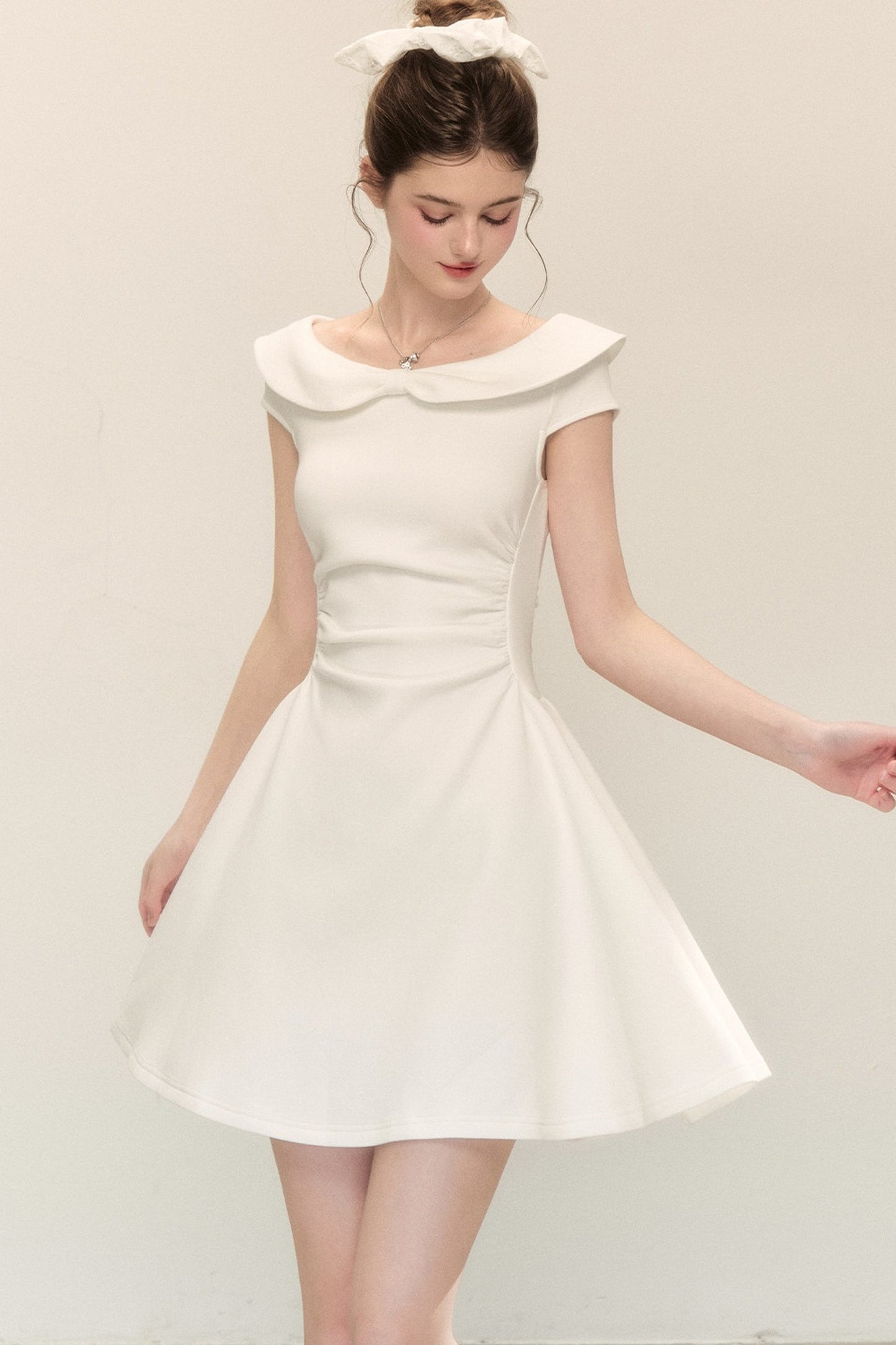 Air Layer Doll Collar Pleated Puffy Dress