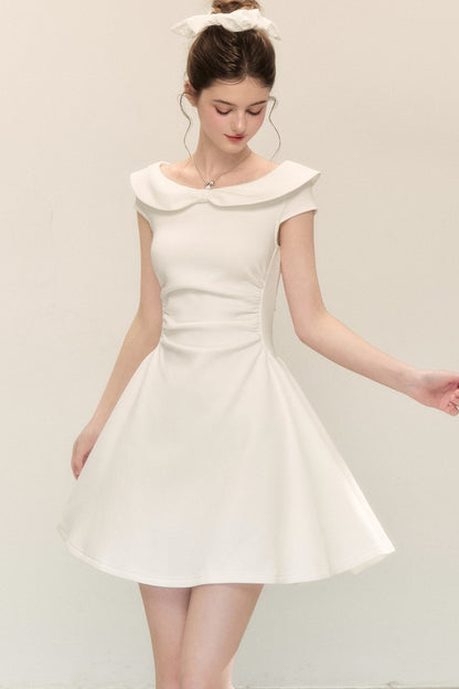 Air Layer Doll Collar Pleated Puffy Dress