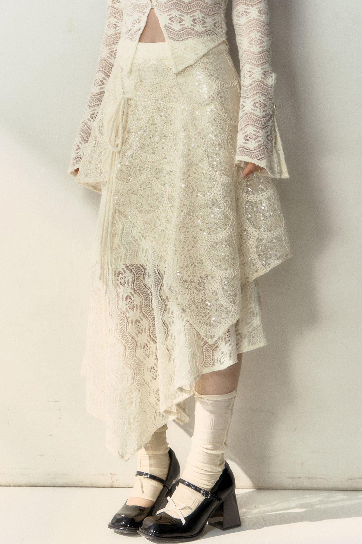 New Chinese Lace Top and Skirt Set-Up