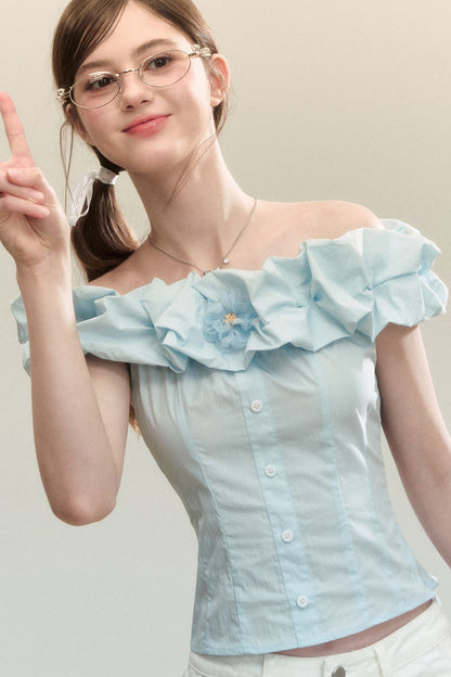 Off-Shoulder Ruffle Shirt