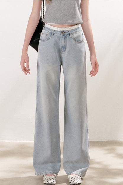 High-Waisted Lyocell Cotton Wide-Leg Jeans