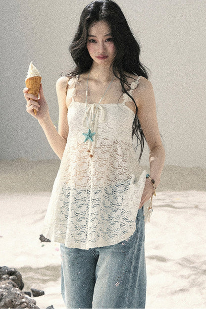 Morning Mist Lace Camisole Top