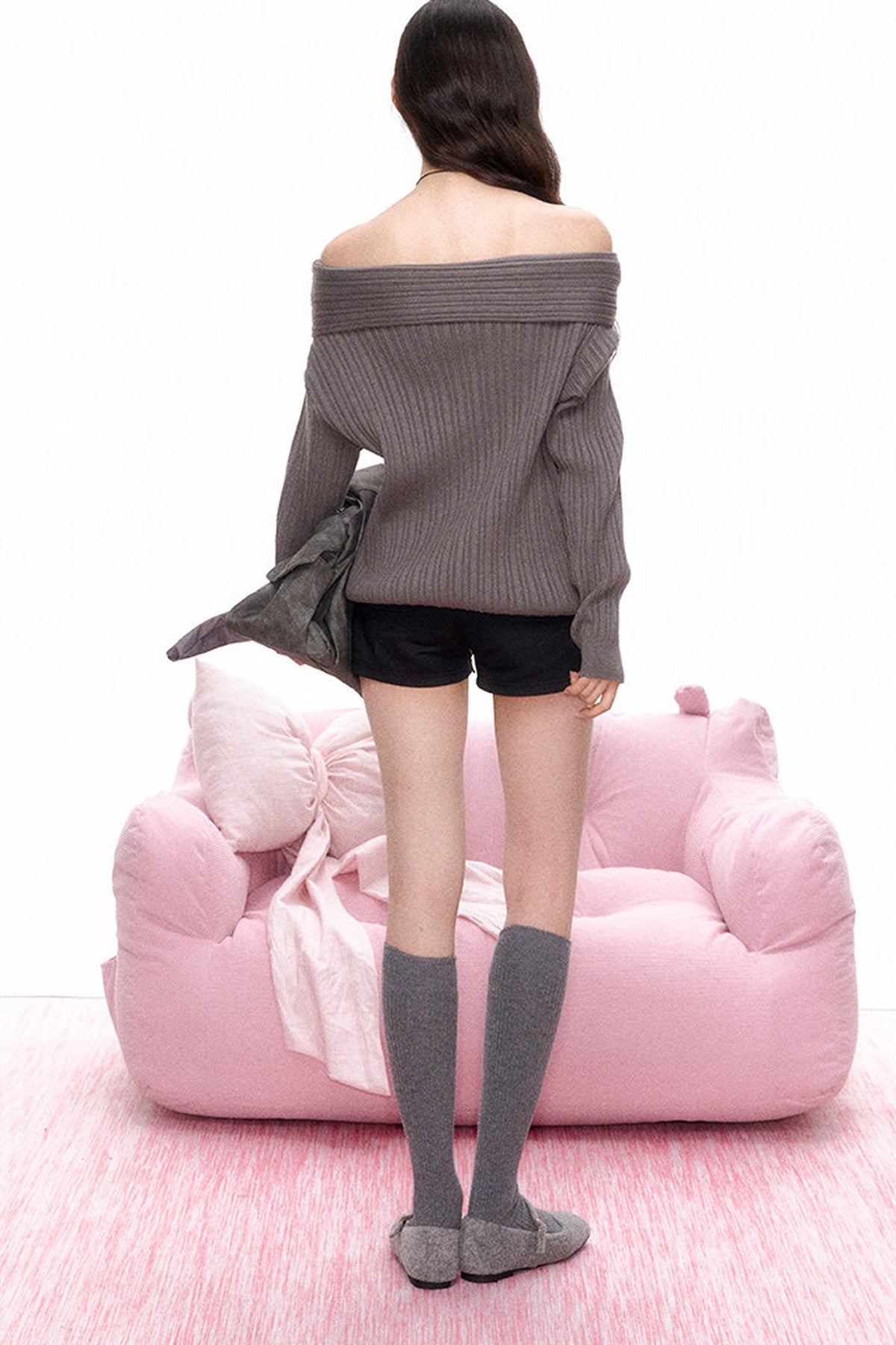 Off-Shoulder Knit Sweater