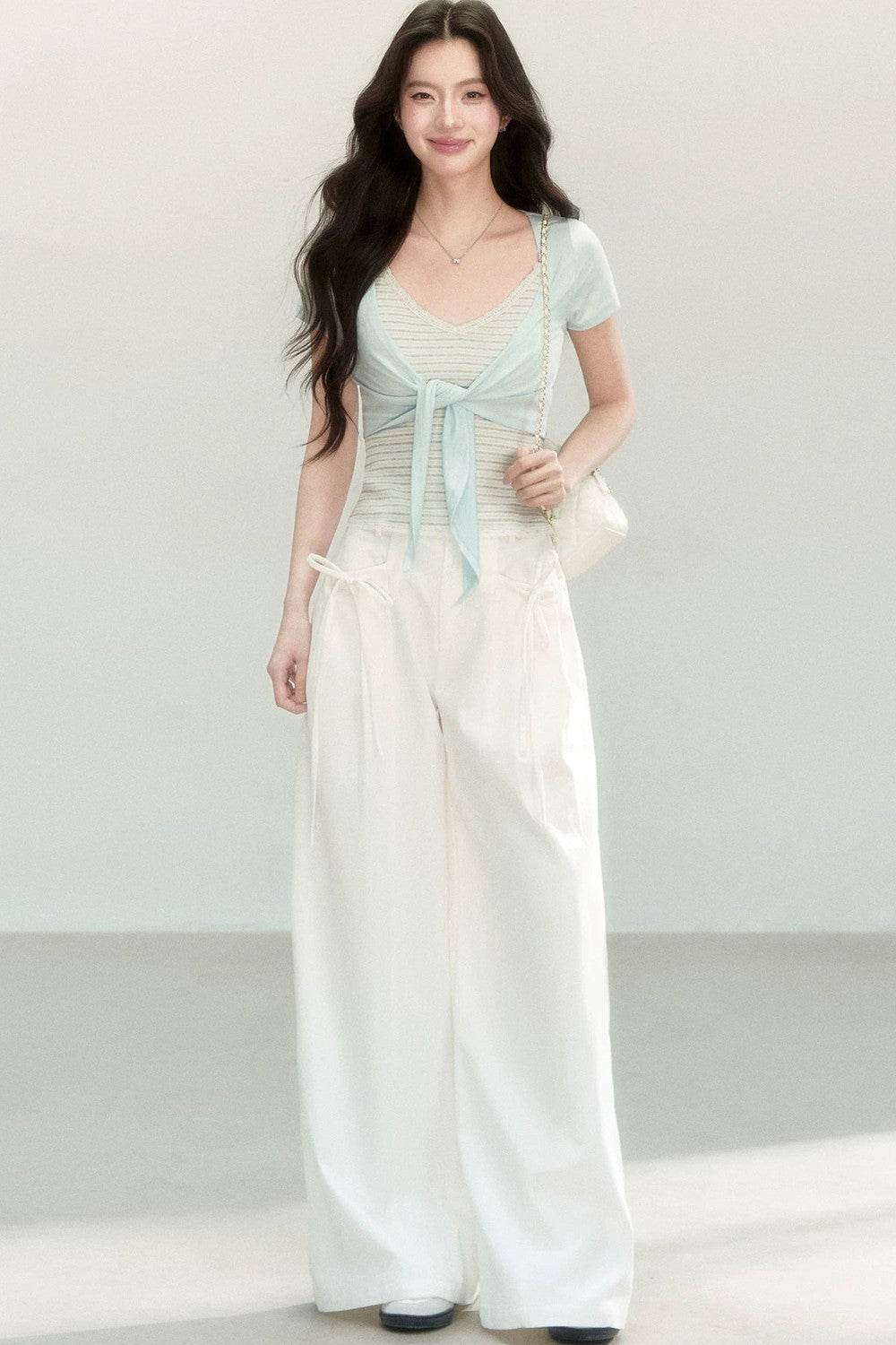Striped Tencel Knit Camisole Set