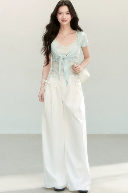 Striped Tencel Knit Camisole Set
