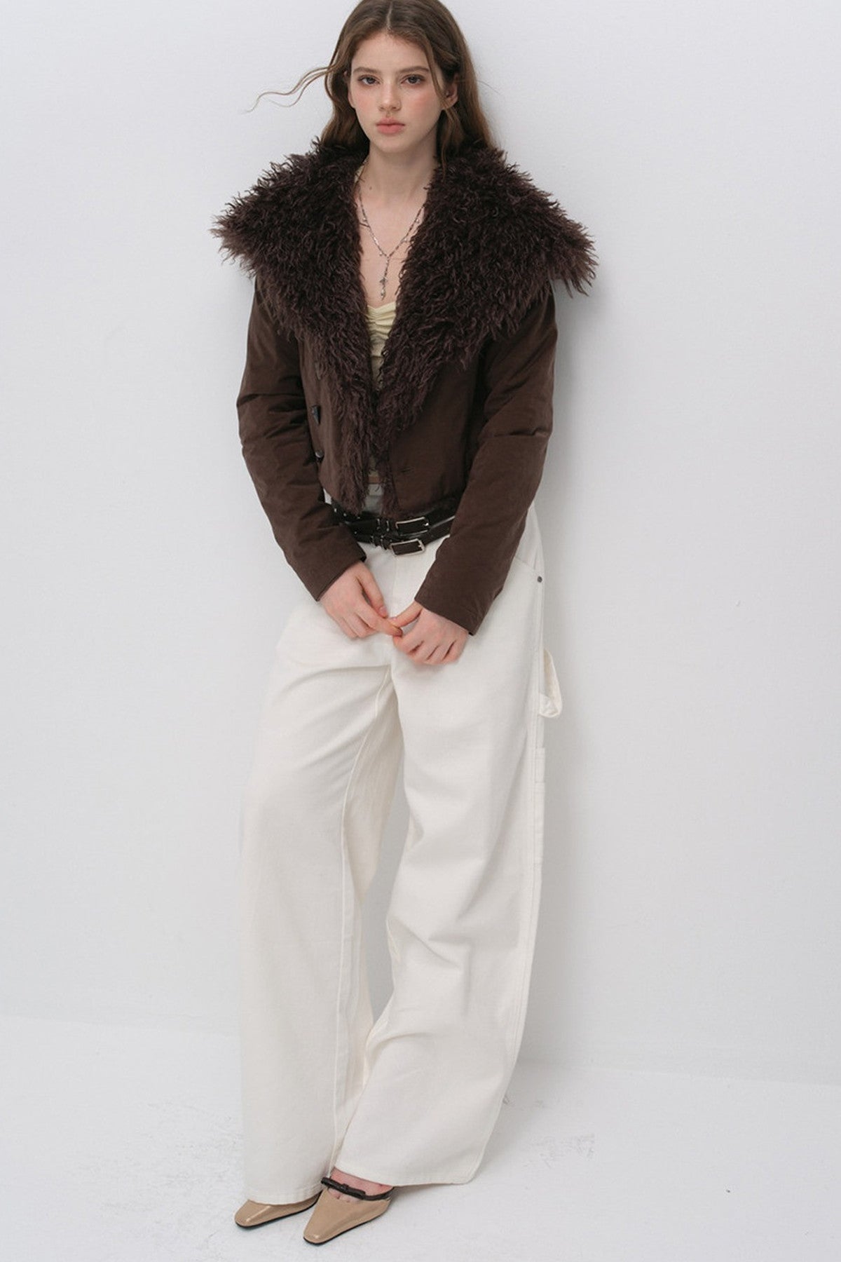 Fur Collar Shawl Down Jacket