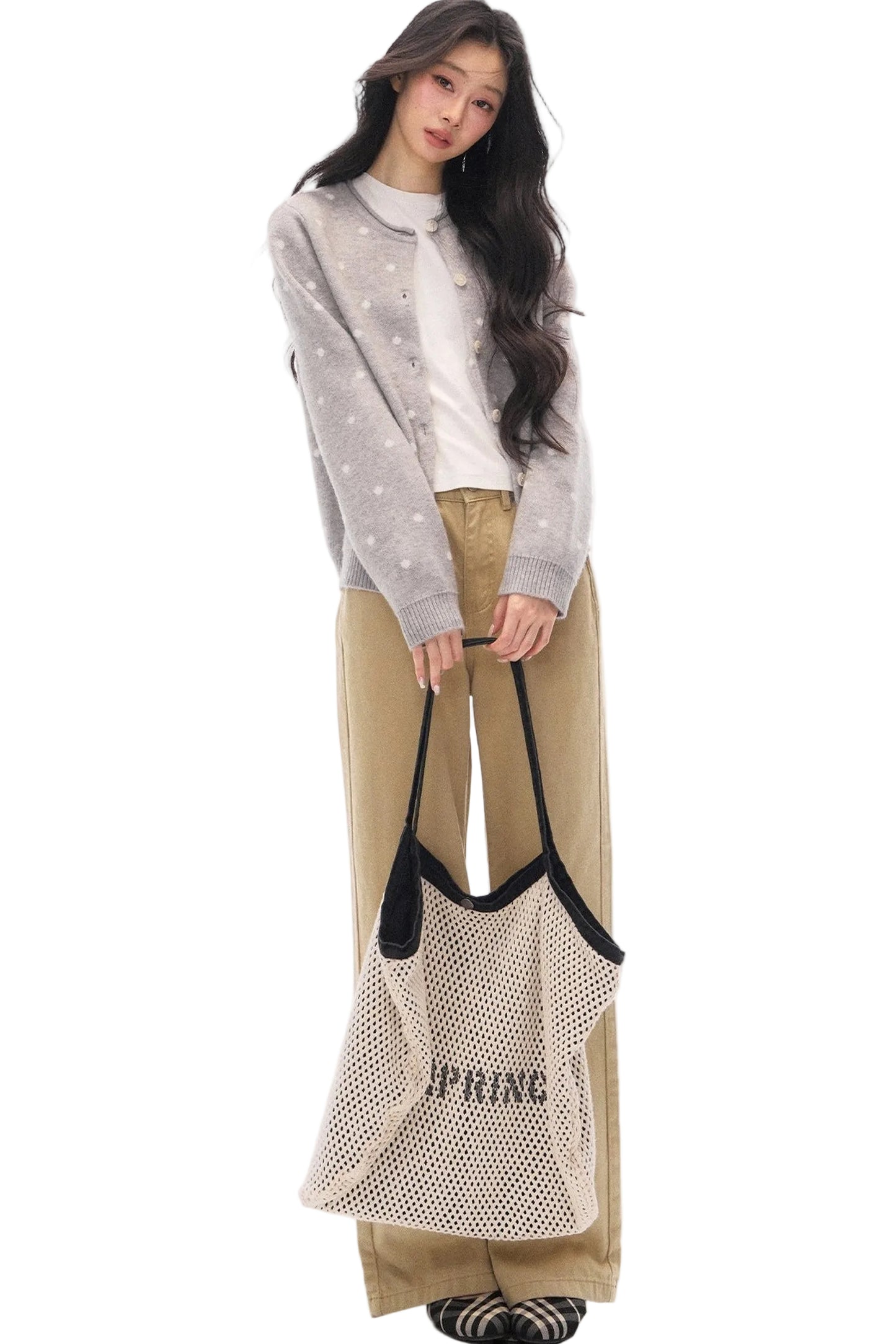 Polka Dot Knit Cardigan