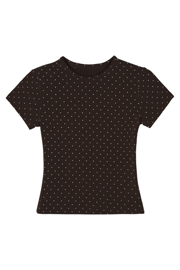 Cream Polka Dot Short T-Shirt