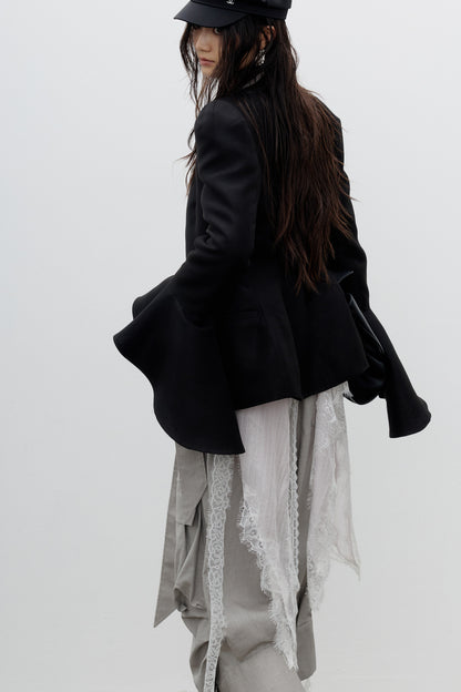 Buttoned Bell-Sleeve Jacket