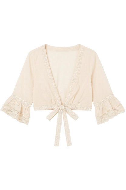 Completo con cardigan a scollo a V e allacciatura stringata e pantaloncini