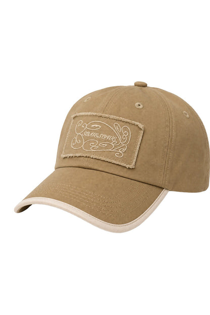 Color-Blocked Embroidered Baseball Cap