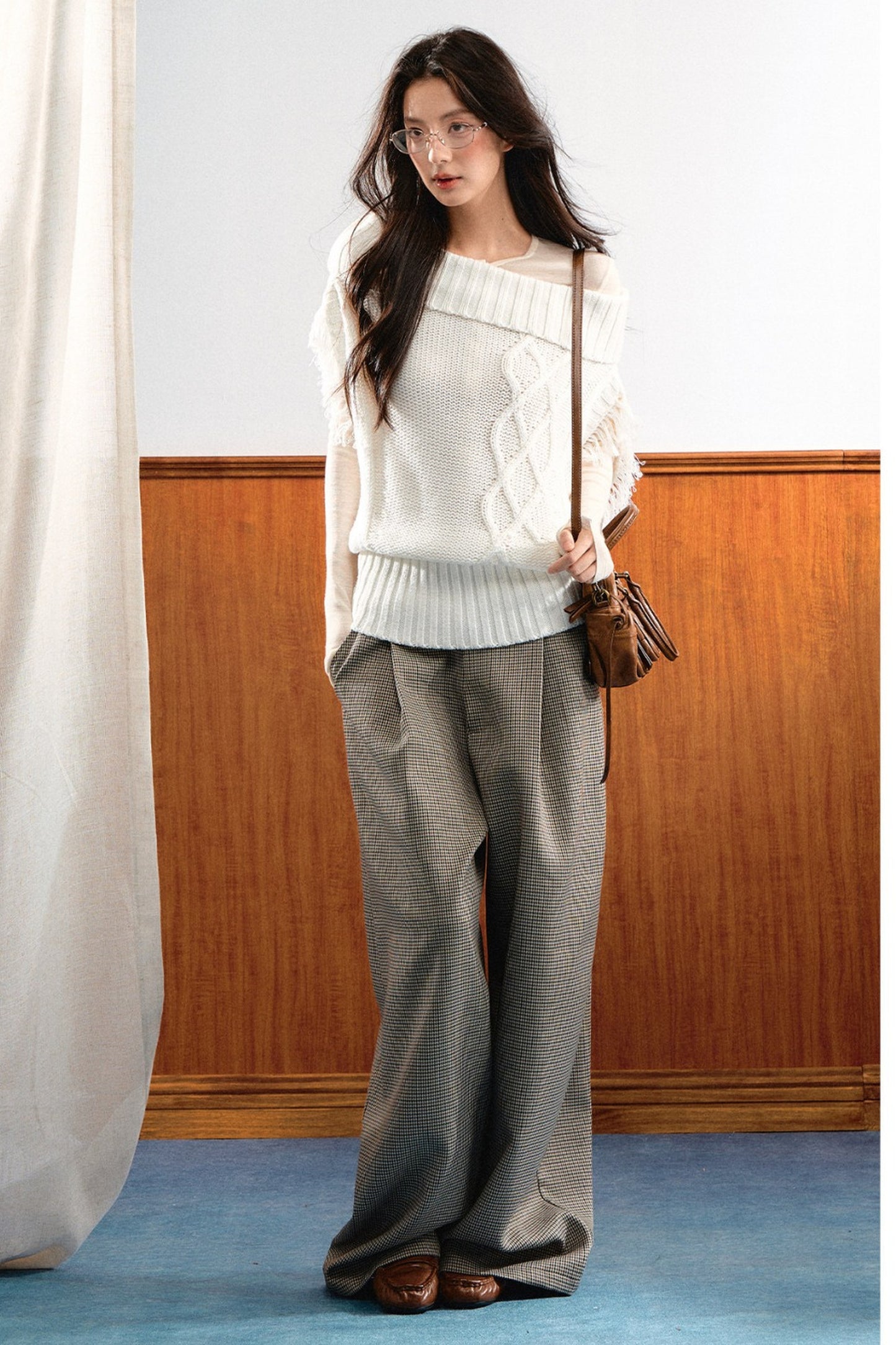 Korean Slanted Shoulder Sweater