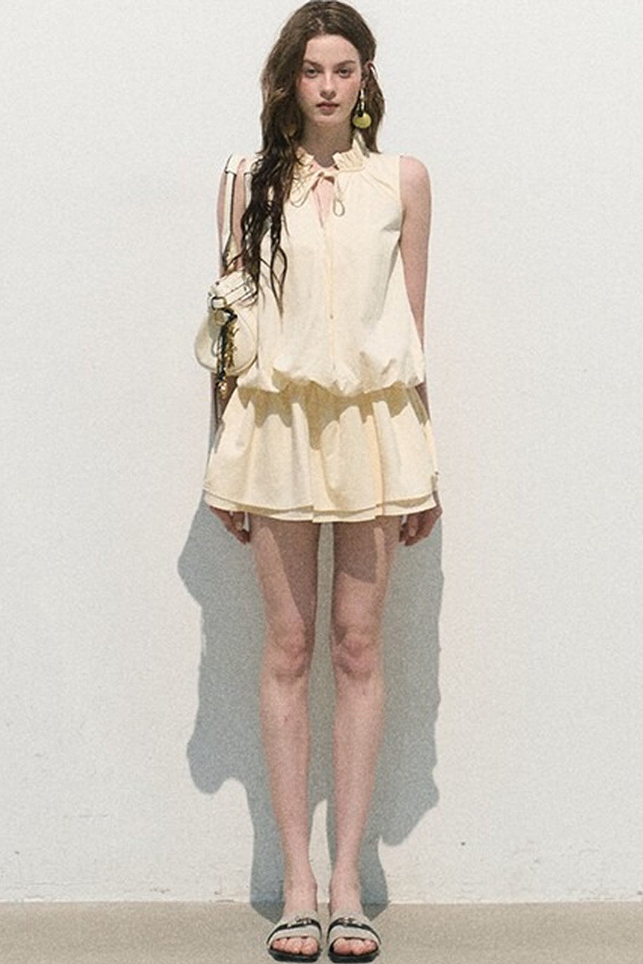 Lyocell Lace-Up Vest Dress