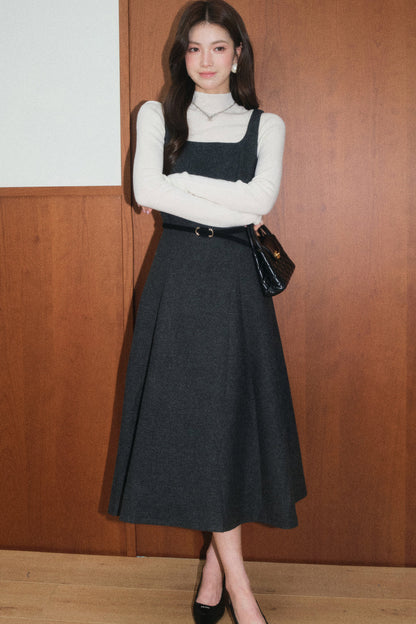 Gray Wool Dress and Small Jacket Set-Up